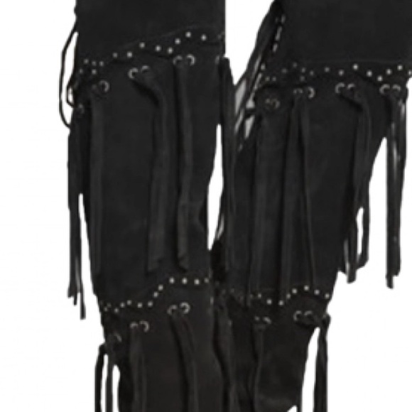 Giuseppe Zanotti Demi Studded Fringed Suede Boots - Picture 6 of 9